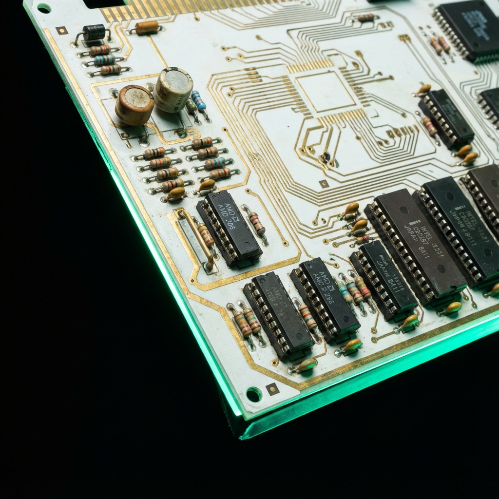 White Motherboard Art Piece